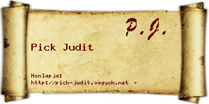 Pick Judit névjegykártya
